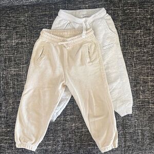 Kids Beige and Gray Jogger Pants